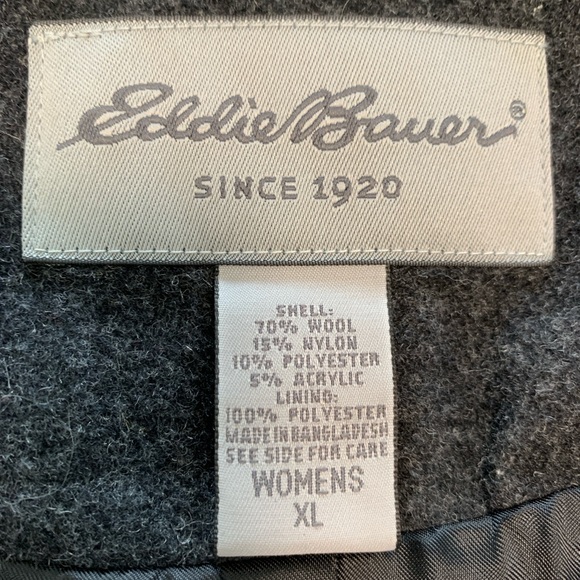 Eddie Bauer coat, charcoal gray, zip front with hood, size XL - Picture 3 of 4